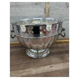Silver tone Punch bowl with handles
