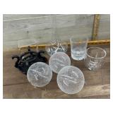 Flat of vases, ornaments and glasses