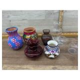 Flat of 8 bud vases and decorator vases
