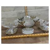 Gold color overlay serving bowl with frog and 2