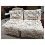 2- Floral print occasional chairs with pillows