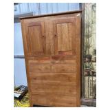 Light finish chifforobe style chest of drawers