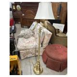 Brass color floor lamp with shade