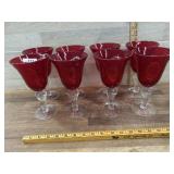 8- Ruby red stemmed goblets