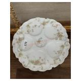 Haviland oyster plate with pink rose pattern