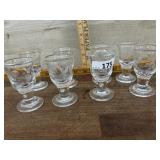 8- Etched dot shot glasses