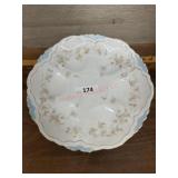 Unmarked oyster plate with blue trim