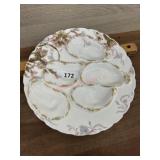 Haviland oyster plate with blue flowers