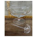 Crystal gravy boat with ladle