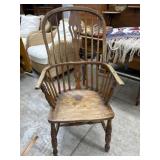 Antique high back chair
