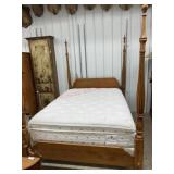 Cherry finish 4 poster bed frame