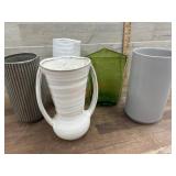 Flat of 5 various vases