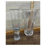 2 Crystal bud vases