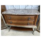 American Drew 2 drawer server cabinet with marble
