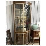 Modern Bow front China cabinet with drawers