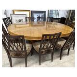 8 foot sunburst design dining table with 10