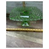 12 inch Green depression cake stand
