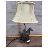 Horse with monkey rider lamp