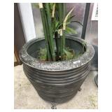 20 inch tall 22 inch wide metal flower pot with