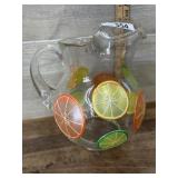 Fruit pattern juice pitcher