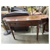Mahogany finish entry table with drawer