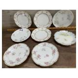 8 Haviland dessert plates various designs