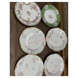6 Various Haviland dessert plates
