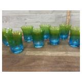 8- Blue and Green bar glasses