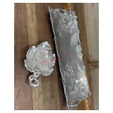 Arthur Court aluminum bread tray and mint dish