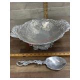 Arthur Court aluminum serving bowl and spoon