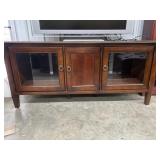 66 inch Mahogany finish beveled glass door media