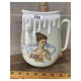 Venitien Limoges vase with woman painting