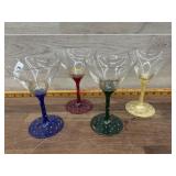 4- Colored stem goblets