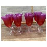 8- Pink color stemware goblets