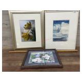 8x10 signed Closson caliagraph print and 2 floral