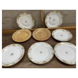 8 Nippon and china dessert plates