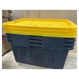 Stackable Black Storage Totes with Lids