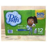 Puffs Plus Lotion Facial Tissue, 12 Boxes