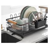 Modern Black Dish Rack With Drainboard