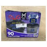 90 Large Trash Bags, Heavy Duty, 33 Gallon