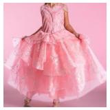 Pink Layered Dress with Glitter Accents
