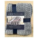 Ann Taylor Reversible Quilted Chevron Throw