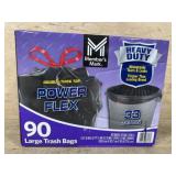 90 Heavy Duty Large Trash Bags, 33 Gallon
