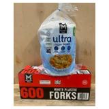 Ultra Paper Bowls and White Plastic Forks