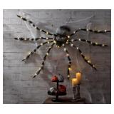 Pre-Lit Furry Spider Halloween Decor