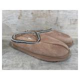 Tan Suede Indoor Slippers, Size 12