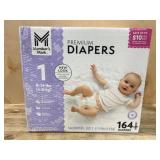 Premium Baby Diapers, Size 1, 164 Count