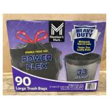 90 Heavy Duty Trash Bags, 33 Gallon