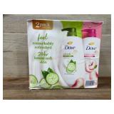 Dove Body Wash 2-Pack with Cucumber and Peach