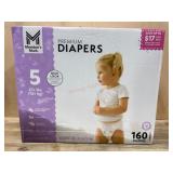 Size 5 Premium Diapers, 160 Count Box